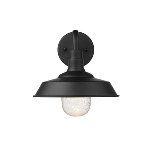 Homeroots Matte Black Shallow Plate Shape Wall Light   398485