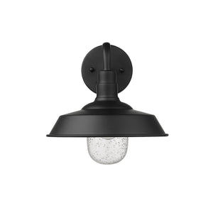 Homeroots Matte Black Shallow Plate Shape Wall Light   398485