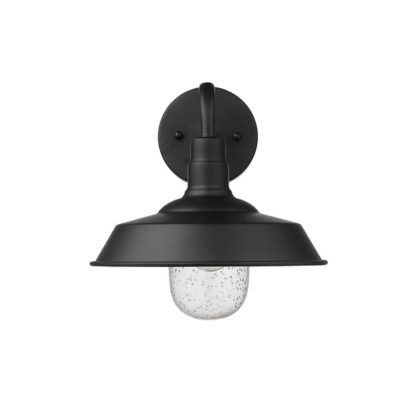 Homeroots Matte Black Shallow Plate Shape Wall Light   398485