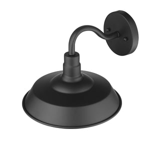 Homeroots Matte Black Shallow Plate Shape Wall Light   398485