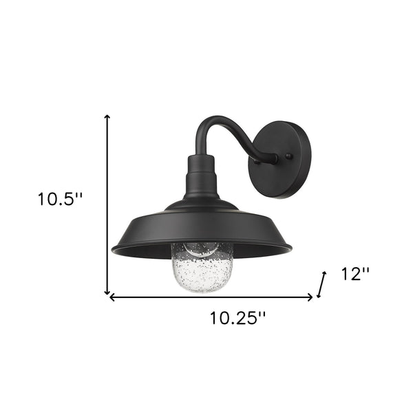 Homeroots Matte Black Shallow Plate Shape Wall Light   398485