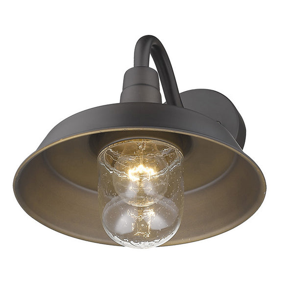 Homeroots Antique Bronze Shallow Plate Shape Wall Light   398487