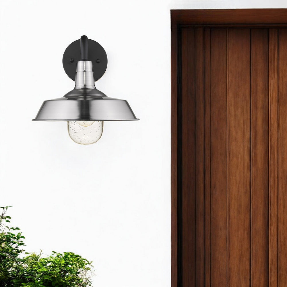 Homeroots Silver Shallow Plate Shape Wall Light   398488