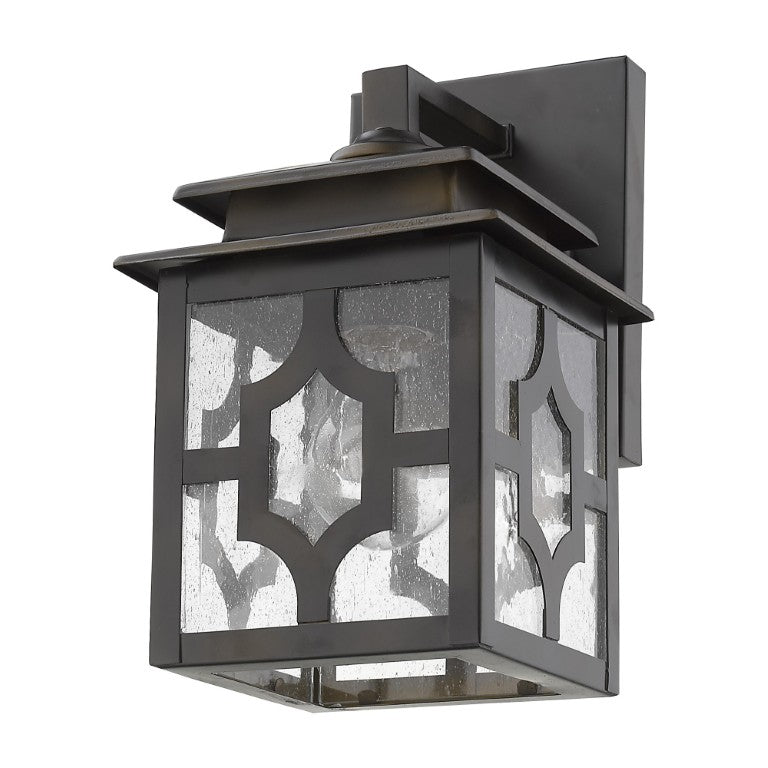 HomeRoots Antique Bronze Finish Outdoor Wall Lantern Sconce for Porch and Entryway Decor 398494
