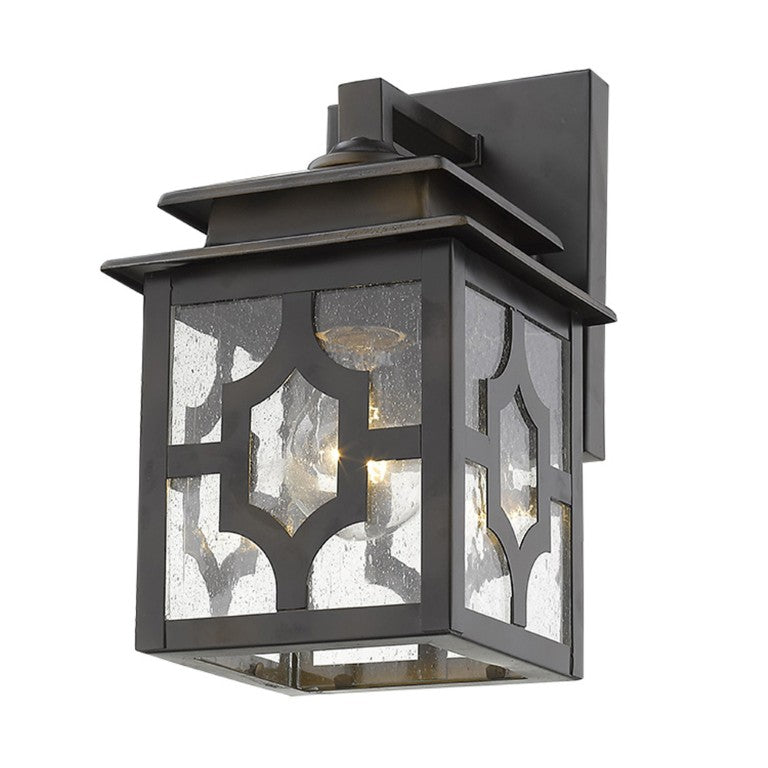 HomeRoots Antique Bronze Finish Outdoor Wall Lantern Sconce for Porch and Entryway Decor 398494