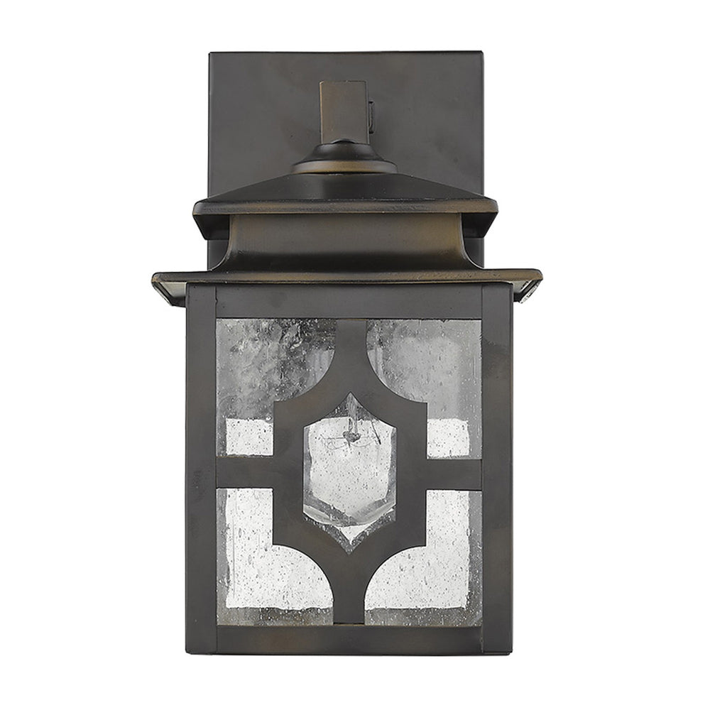 Homeroots Antique Bronze Outdoor Lantern Wall Light   398494