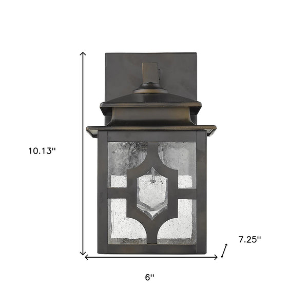 Homeroots Antique Bronze Outdoor Lantern Wall Light   398494