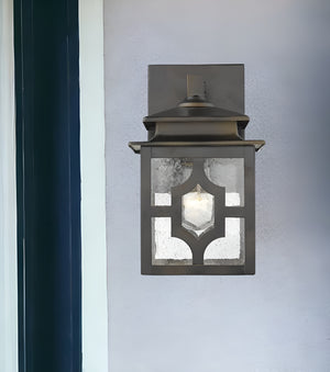 Homeroots Antique Bronze Outdoor Lantern Wall Light   398494