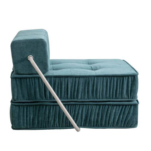 English Elm Green Chenille Floor Sofa Convertible Futon Chair with Modular Sleeping Support Green W3612P376637
