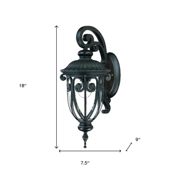 Homeroots Matte Black Hanging Goblet Wall Light  Aluminium  398503