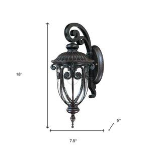 Homeroots Dark Brown Hanging Goblet Wall Light  Aluminium  398504