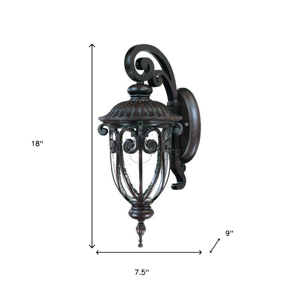 Homeroots Dark Brown Hanging Goblet Wall Light  Aluminium  398504