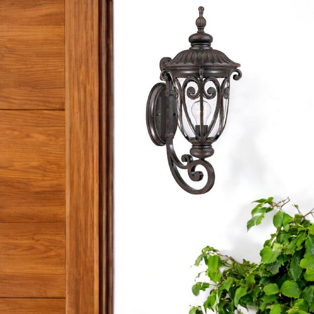Homeroots Naples 1-light Marbelized Mahogany Wall Light   398506