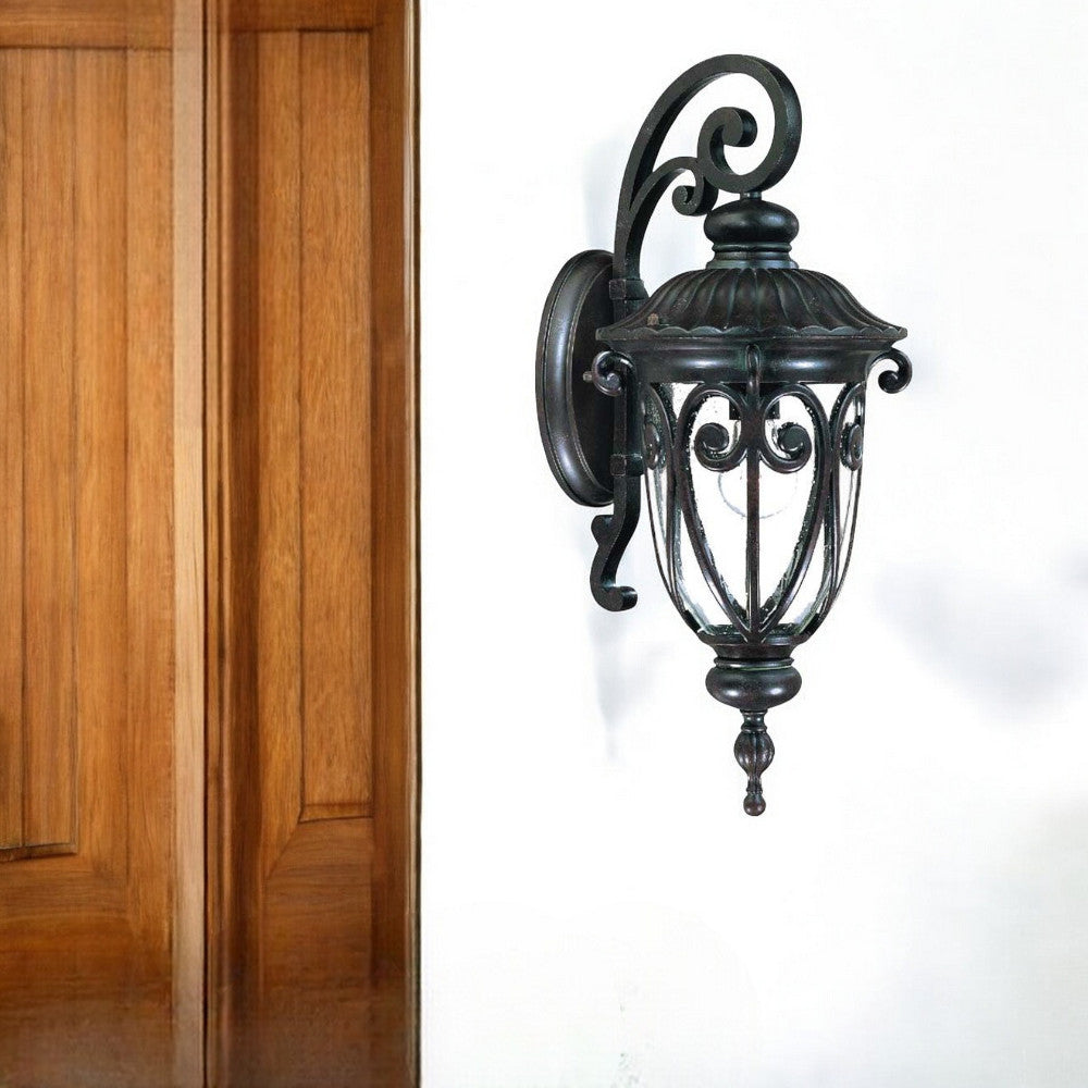 Homeroots Naples 1-light Marbelized Mahogany Wall Light   398508