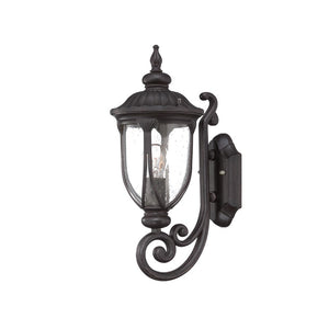 Homeroots Black Cast Aluminum Glass Lantern Wall Light   398509