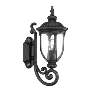 Homeroots Matte Black Cast Aluminum Glass Lantern Wall Light   398510