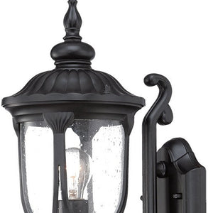 Homeroots Matte Black Cast Aluminum Glass Lantern Wall Light   398510