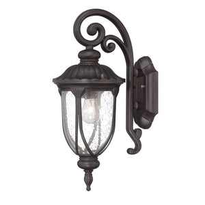 Homeroots Black Cast Aluminum Glass Lantern Wall Sconce   398511