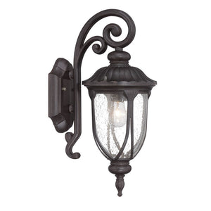 Homeroots Black Cast Aluminum Glass Lantern Wall Sconce   398511