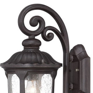 Homeroots Black Cast Aluminum Glass Lantern Wall Sconce   398511