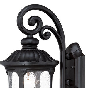 Homeroots Matte Black Cast Aluminum Glass Lantern Wall Sconce   398512