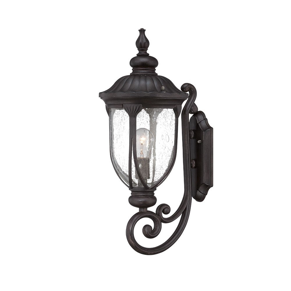 Homeroots Xl Black Cast Aluminum Glass Lantern Wall Light   398513