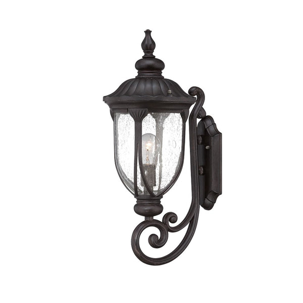 Homeroots Xl Black Cast Aluminum Glass Lantern Wall Light   398513