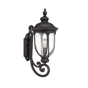 Homeroots Xl Black Cast Aluminum Glass Lantern Wall Light   398513