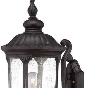 Homeroots Xl Black Cast Aluminum Glass Lantern Wall Light   398513