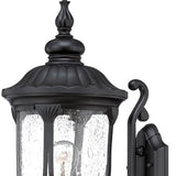 Homeroots Xl Matte Black Cast Aluminum Glass Lantern Wall Light   398514