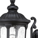 Homeroots Xl Matte Black Cast Aluminum Glass Lantern Wall Light   398514