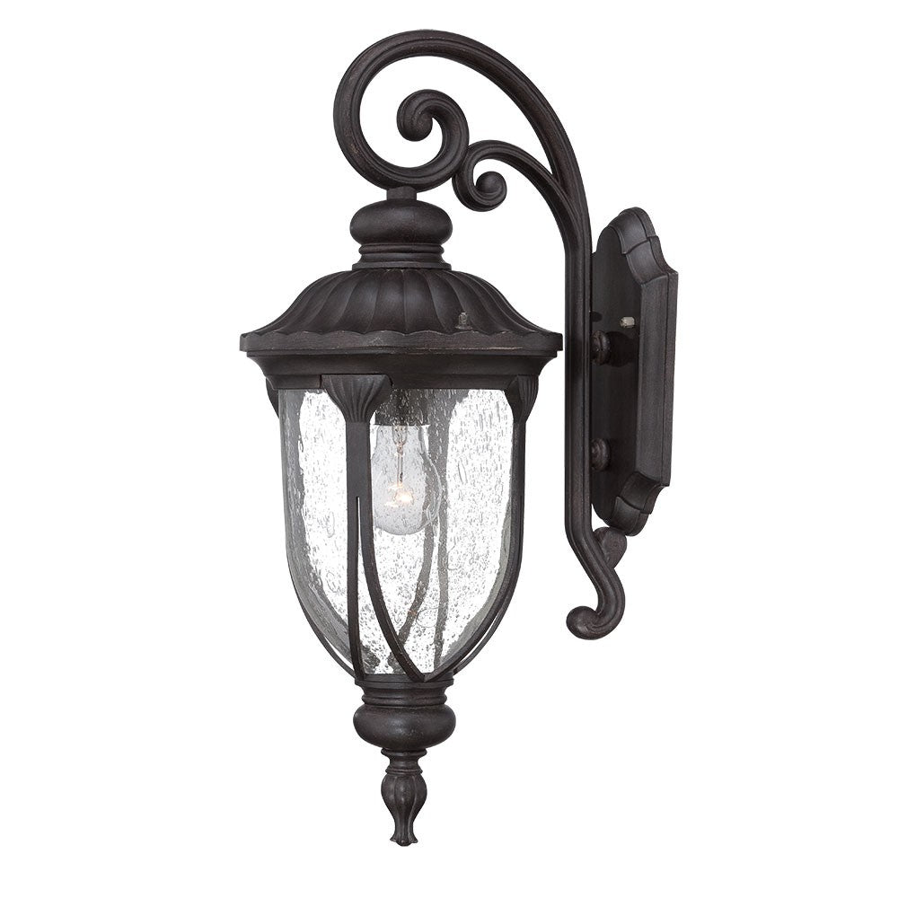 Homeroots Xl Black Cast Aluminum Glass Lantern Wall Sconce   398515