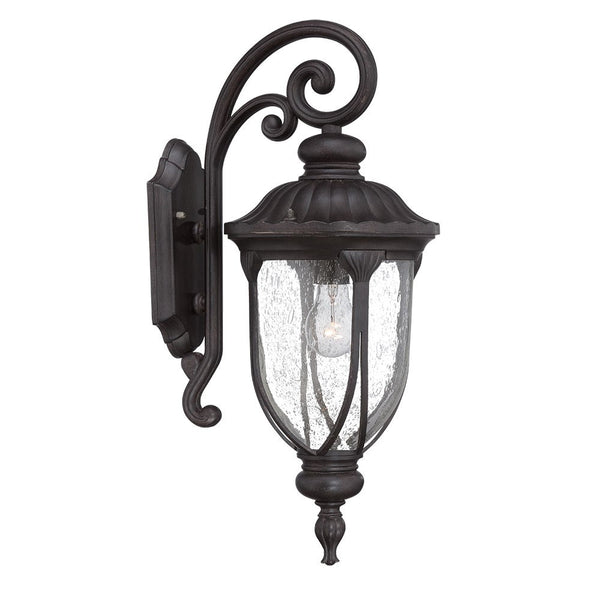 Homeroots Xl Black Cast Aluminum Glass Lantern Wall Sconce   398515