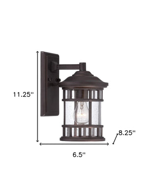 Homeroots Antique Bronze Canister Wall Light  Aluminium  398517