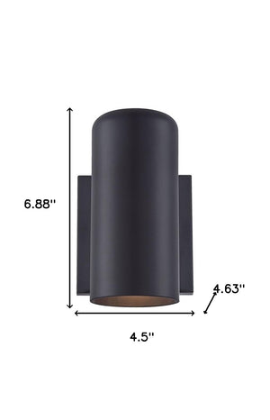 Homeroots Minimalist Matte Black Wall Sconce - Elegant Lighting Fixture For Modern Home Decor, 6.88" H   398522