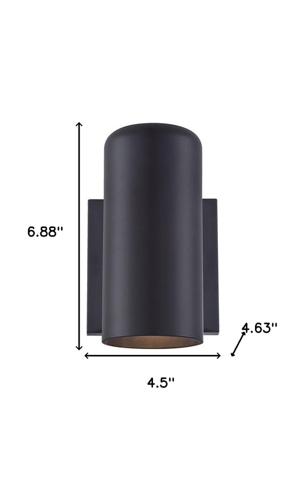 Homeroots Minimalist Matte Black Wall Sconce - Elegant Lighting Fixture For Modern Home Decor, 6.88" H   398522