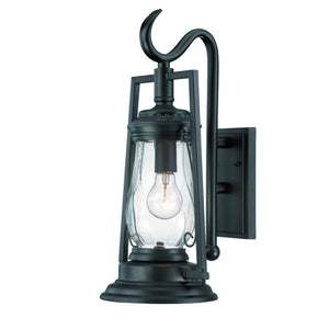 HomeRoots Matte Black Oil Lamp Wall Light - Vintage-Inspired Outdoor Fixture for Timeless Charm & Warm Glow 398527