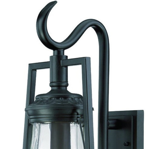 HomeRoots Matte Black Oil Lamp Wall Light - Vintage-Inspired Outdoor Fixture for Timeless Charm & Warm Glow 398527