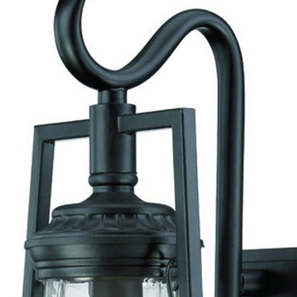 HomeRoots Matte Black Oil Lamp Wall Light - Vintage-Inspired Outdoor Fixture for Timeless Charm & Warm Glow 398527