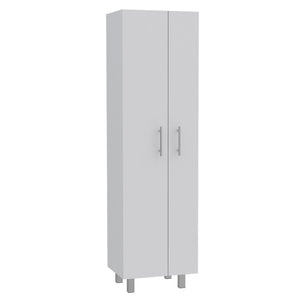 English Elm Bacoa Tall Utility Cabinet with Broom Storage and Five Shelves for Laundry Rooms B097S00237