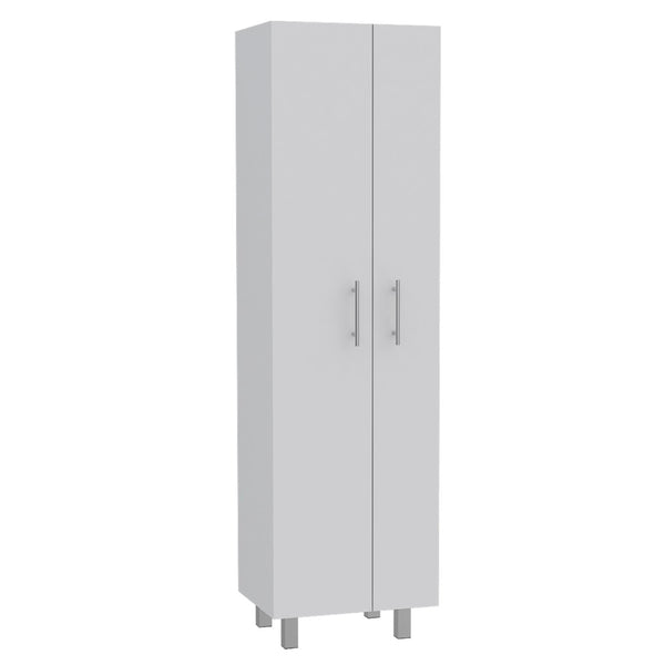 English Elm Bacoa Tall Utility Cabinet with Broom Storage and Five Shelves for Laundry Rooms B097S00237