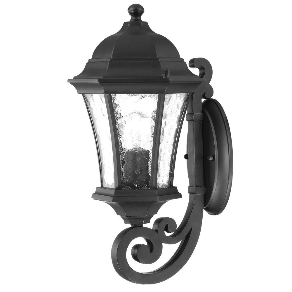 Homeroots Matte Black Tapered Lantern Wall Light   398531
