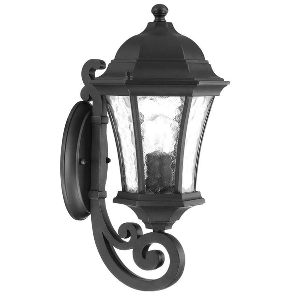 Homeroots Matte Black Tapered Lantern Wall Light   398531