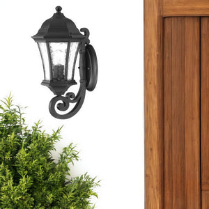 Homeroots Matte Black Tapered Lantern Wall Light   398531