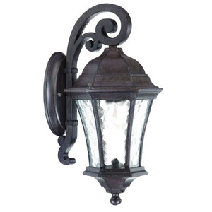 Antique Black Tapered Lantern Sconce for Rustic Outdoor or Entryway Decor