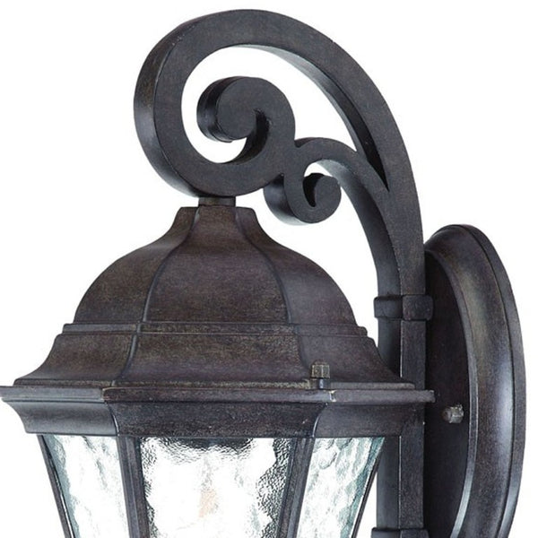 Antique Black Tapered Lantern Sconce for Rustic Outdoor or Entryway Decor
