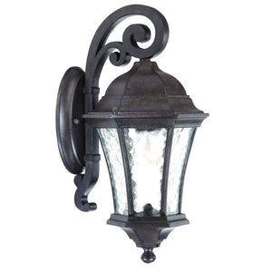 Homeroots Antique Black Tapered Hanging Lantern Wall Light  Aluminium  398532