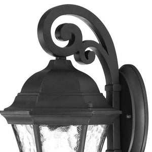 Homeroots Matte Black Tapered Hanging Lantern Wall Light  Aluminium  398533