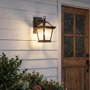 Matte Black Birdhouse Style Exterior Sconce Weather Resistant Porch Wall Light