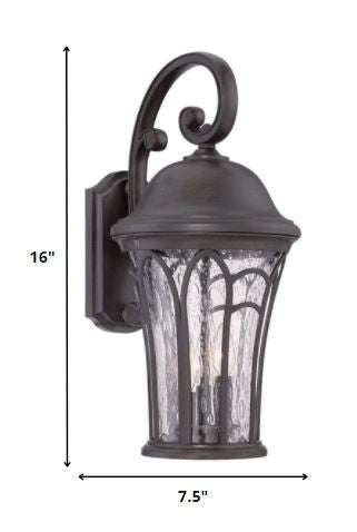 Homeroots Matte Black Tapered Goblet Wall Light   398539